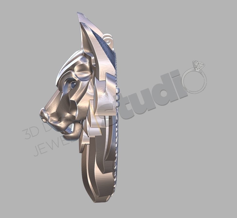 wolf pendant 3d model 3D print model_4