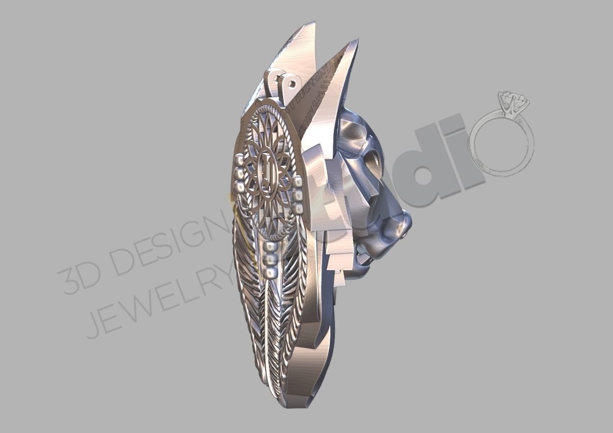 wolf pendant 3d model 3D print model_6
