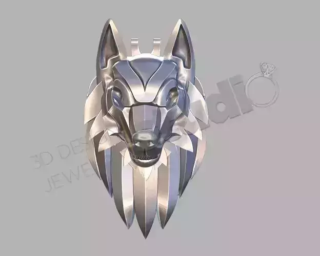 wolf pendant 3d model