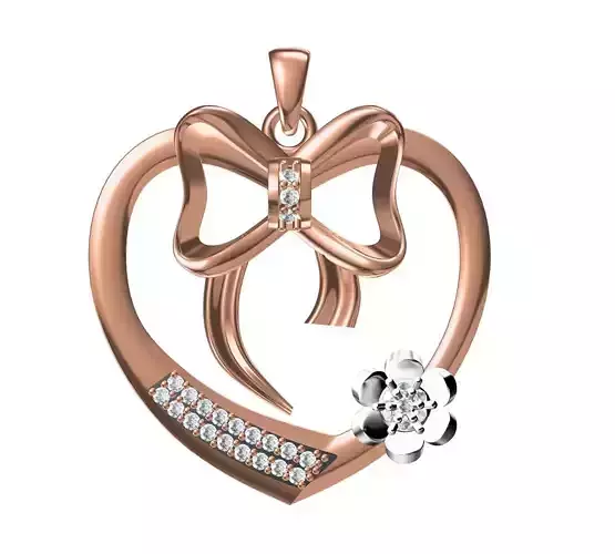 Women Unique Heart Pendant STL JCD Details 3D print model