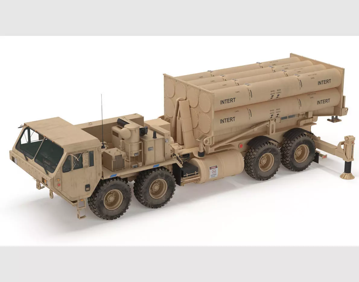US Mobile Anti-Ballistic Missile System THAAD 3D model