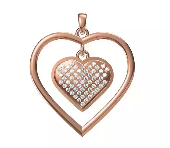 Women Unique Heart Pendant STL JCD Details 3D print model