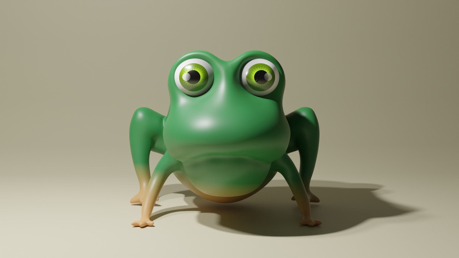 Stylized Frog 3D model_1