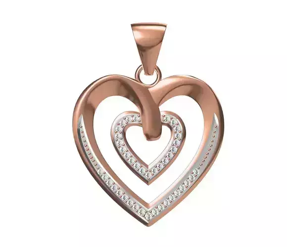 Women Unique Heart Pendant STL JCD Details 3D print model