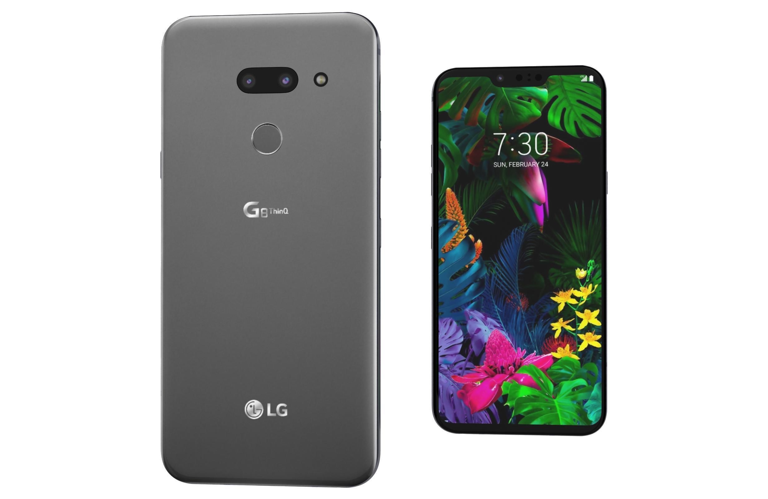 LG G8 ThinQ Gray Low-poly 3D model_7