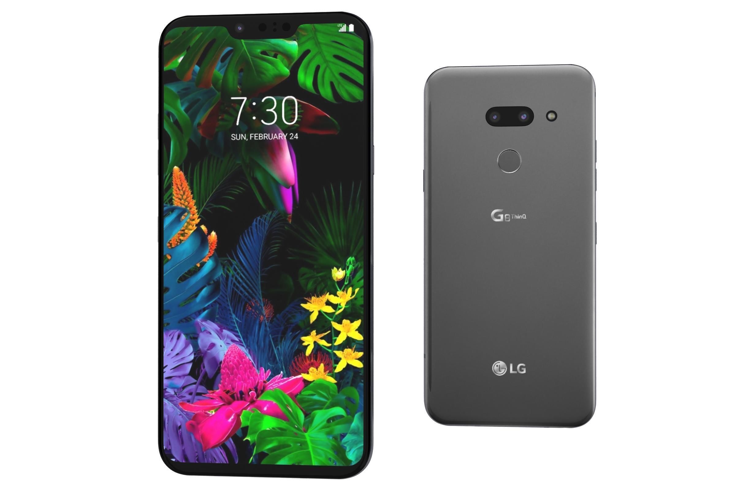 LG G8 ThinQ Gray Low-poly 3D model_6
