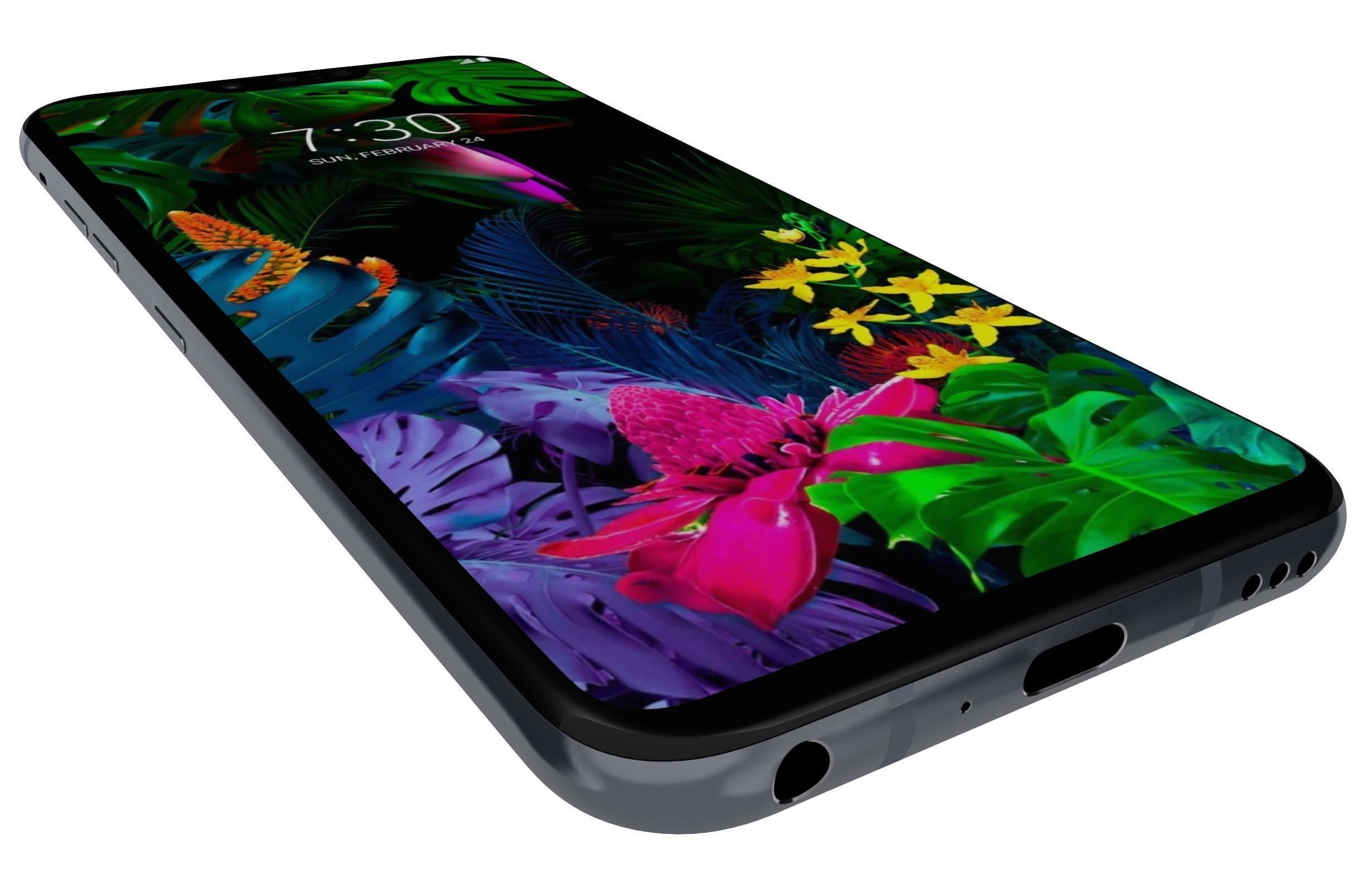 LG G8 ThinQ Gray Low-poly 3D model_12