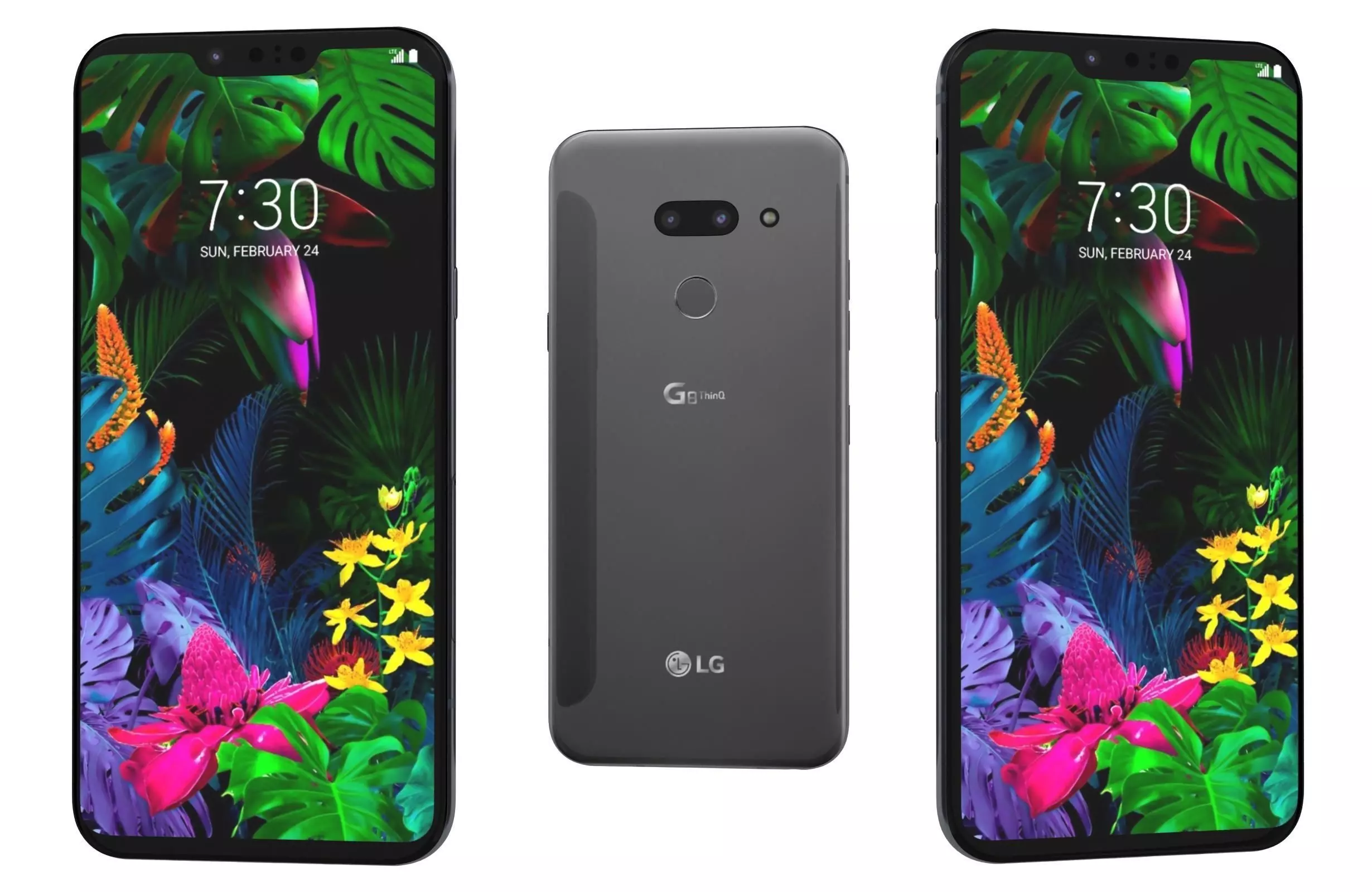 LG G8 ThinQ Gray Low-poly 3D model_0