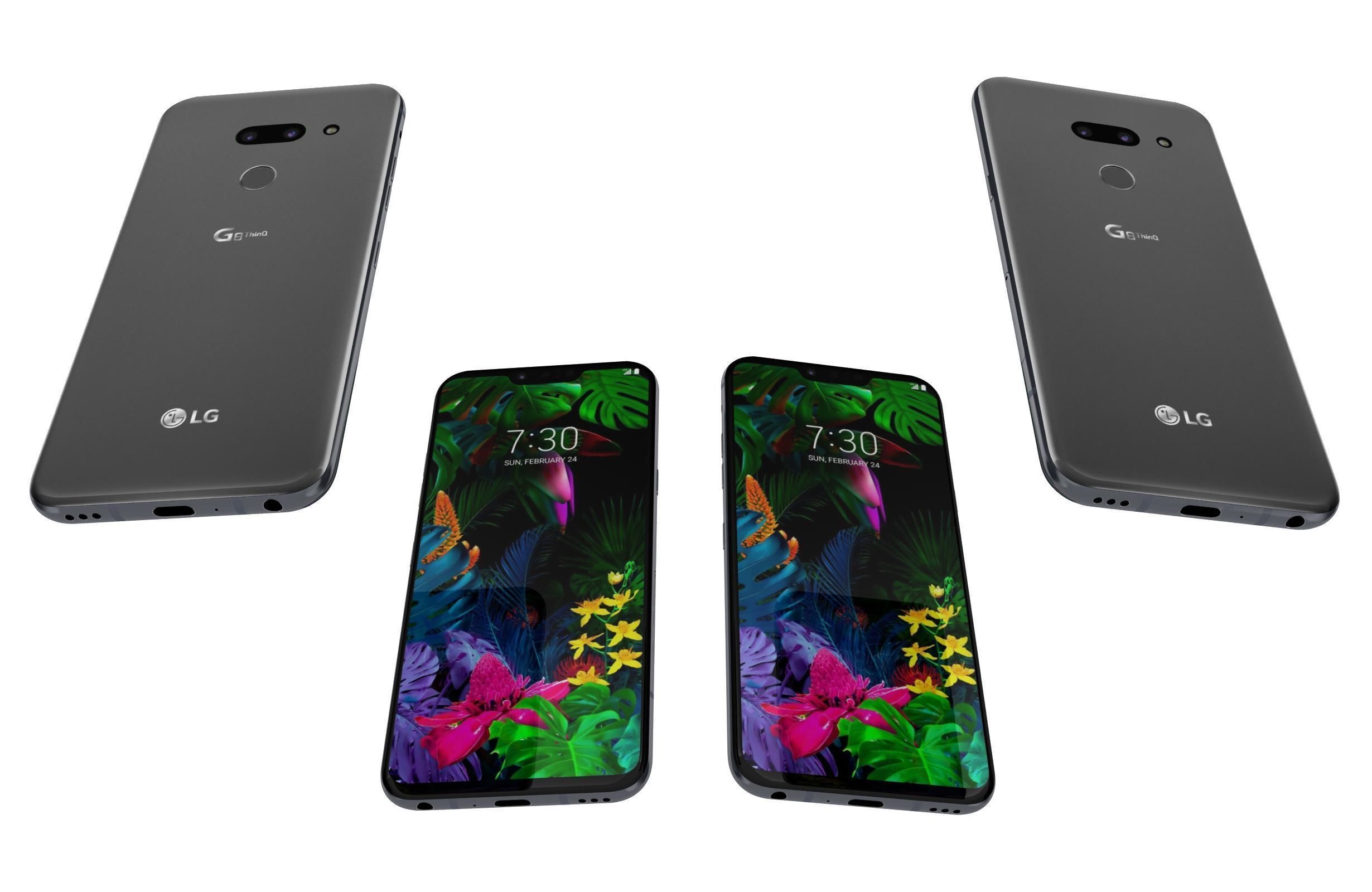 LG G8 ThinQ Gray Low-poly 3D model_5