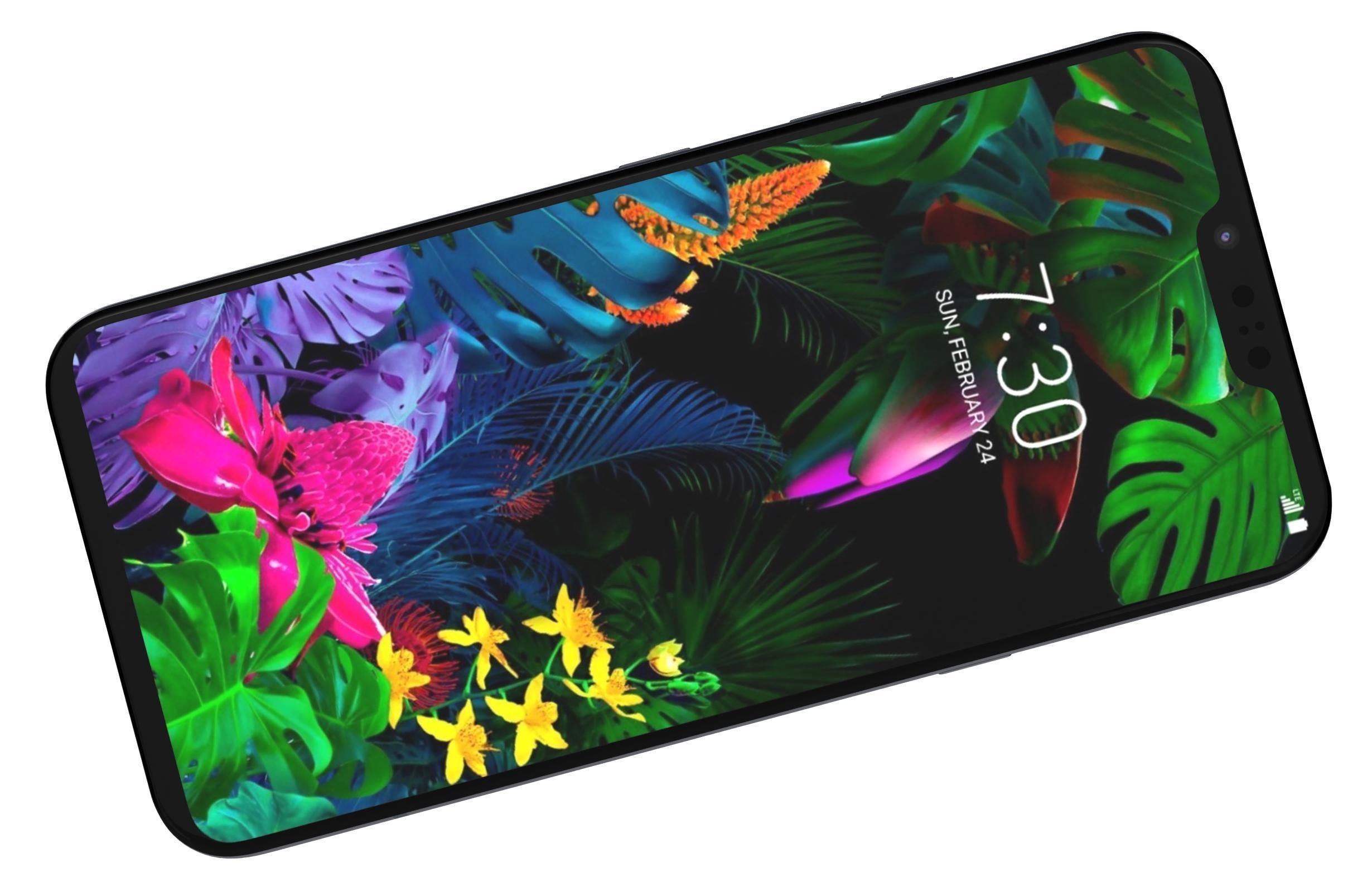 LG G8 ThinQ Gray Low-poly 3D model_10