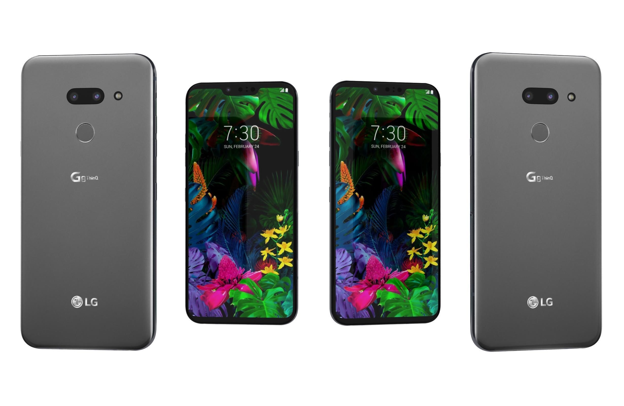 LG G8 ThinQ Gray Low-poly 3D model_3