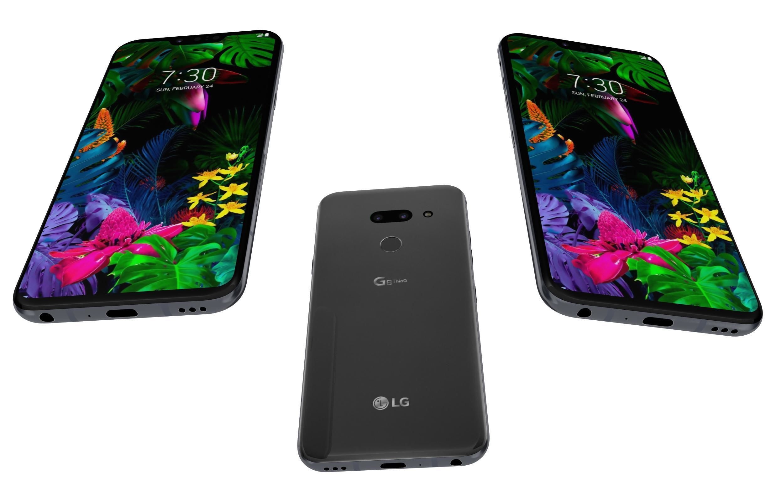 LG G8 ThinQ Gray Low-poly 3D model_2