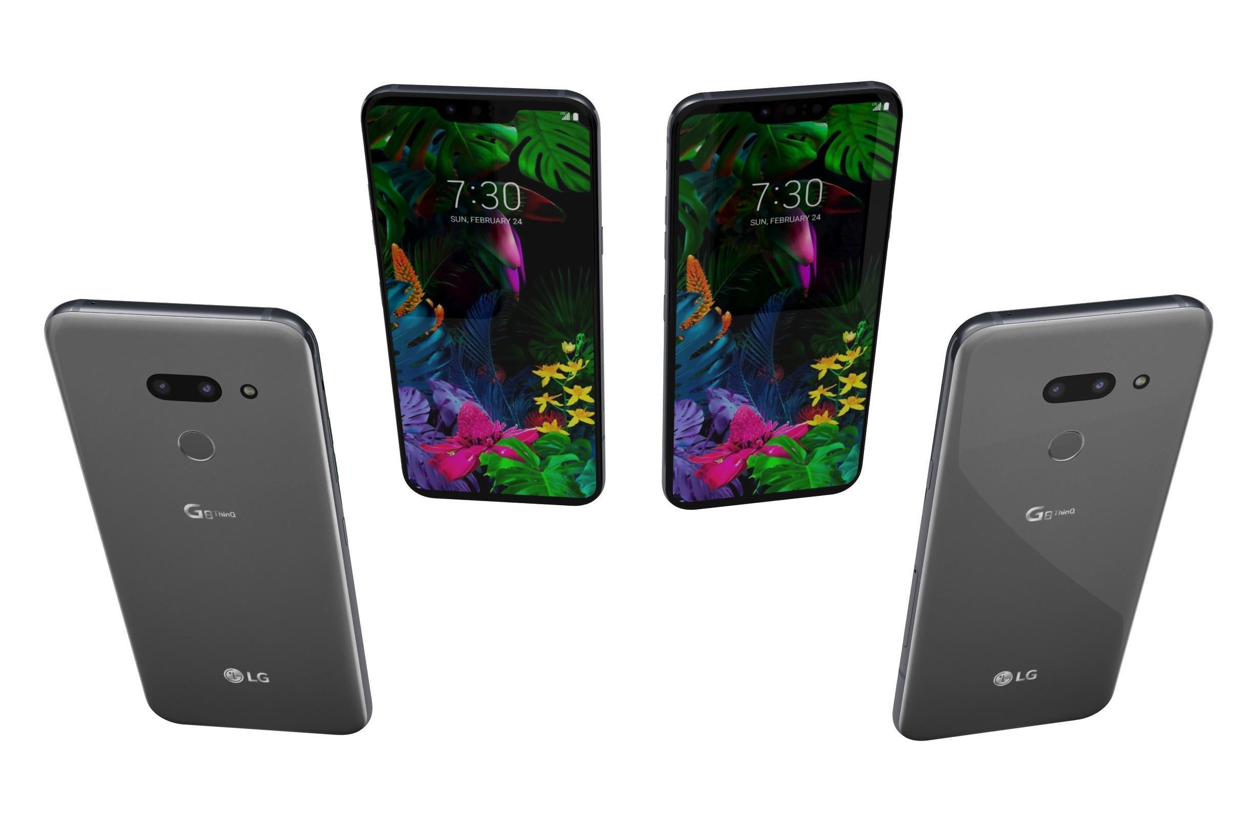 LG G8 ThinQ Gray Low-poly 3D model_4