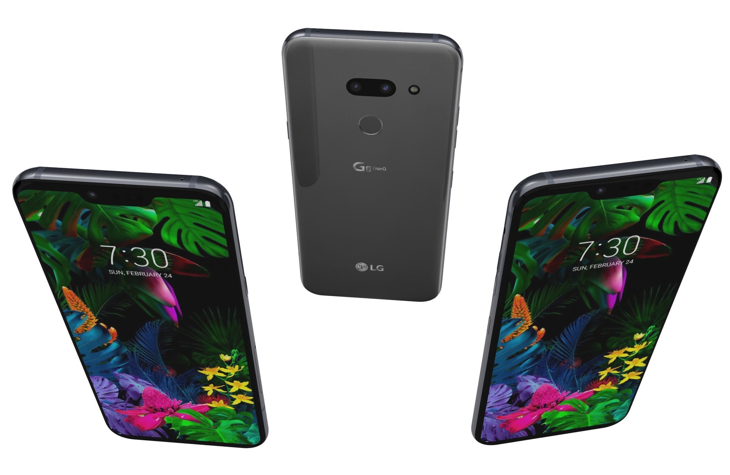 LG G8 ThinQ Gray Low-poly 3D model_1
