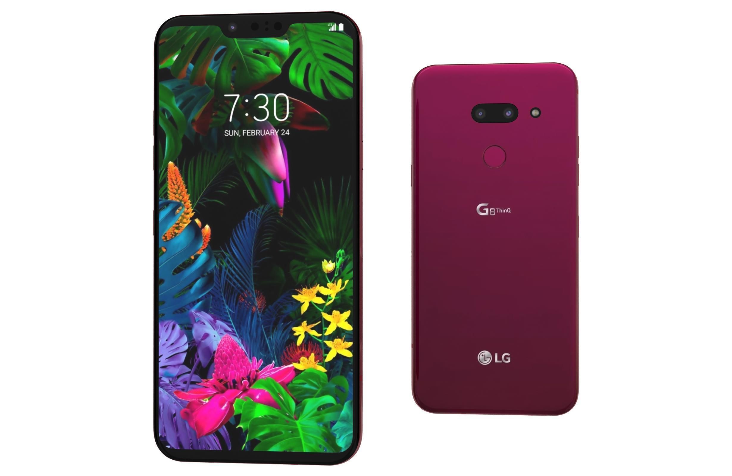 LG G8 ThinQ Red Low-poly 3D model_6