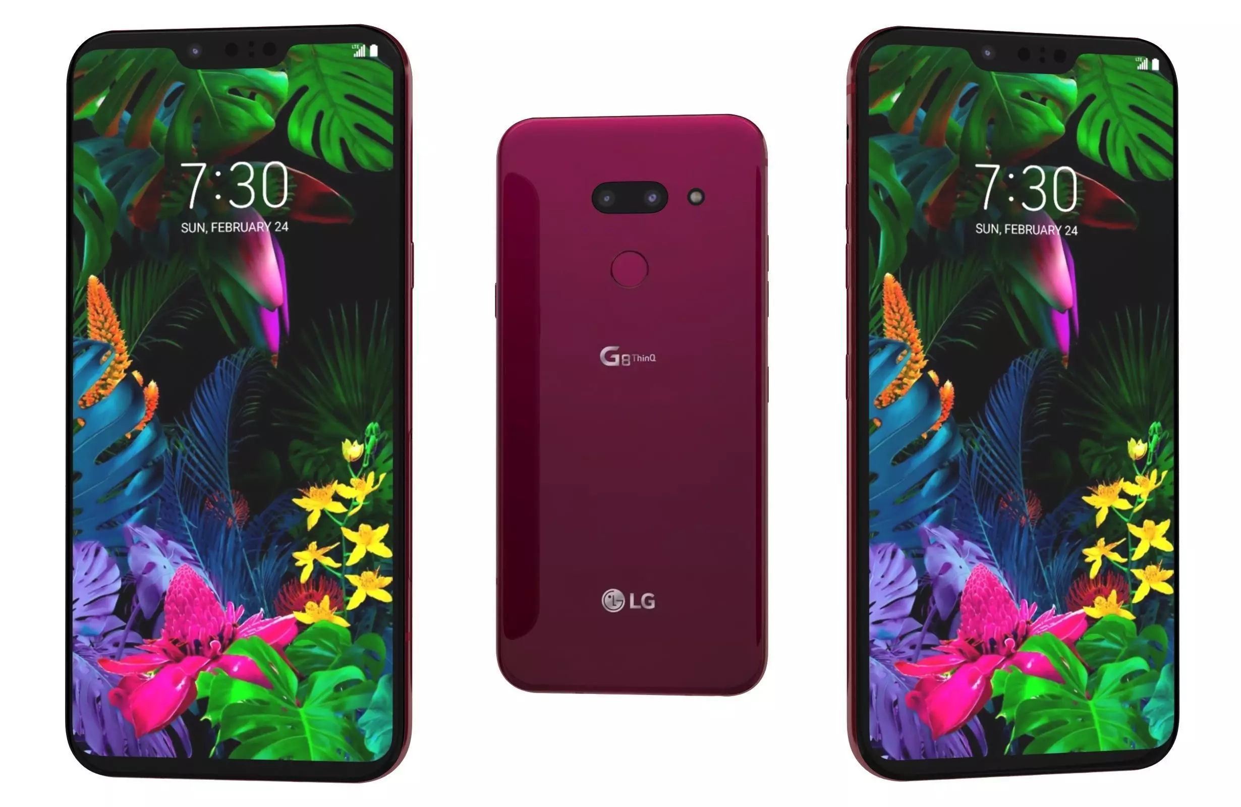 LG G8 ThinQ Red Low-poly 3D model_0