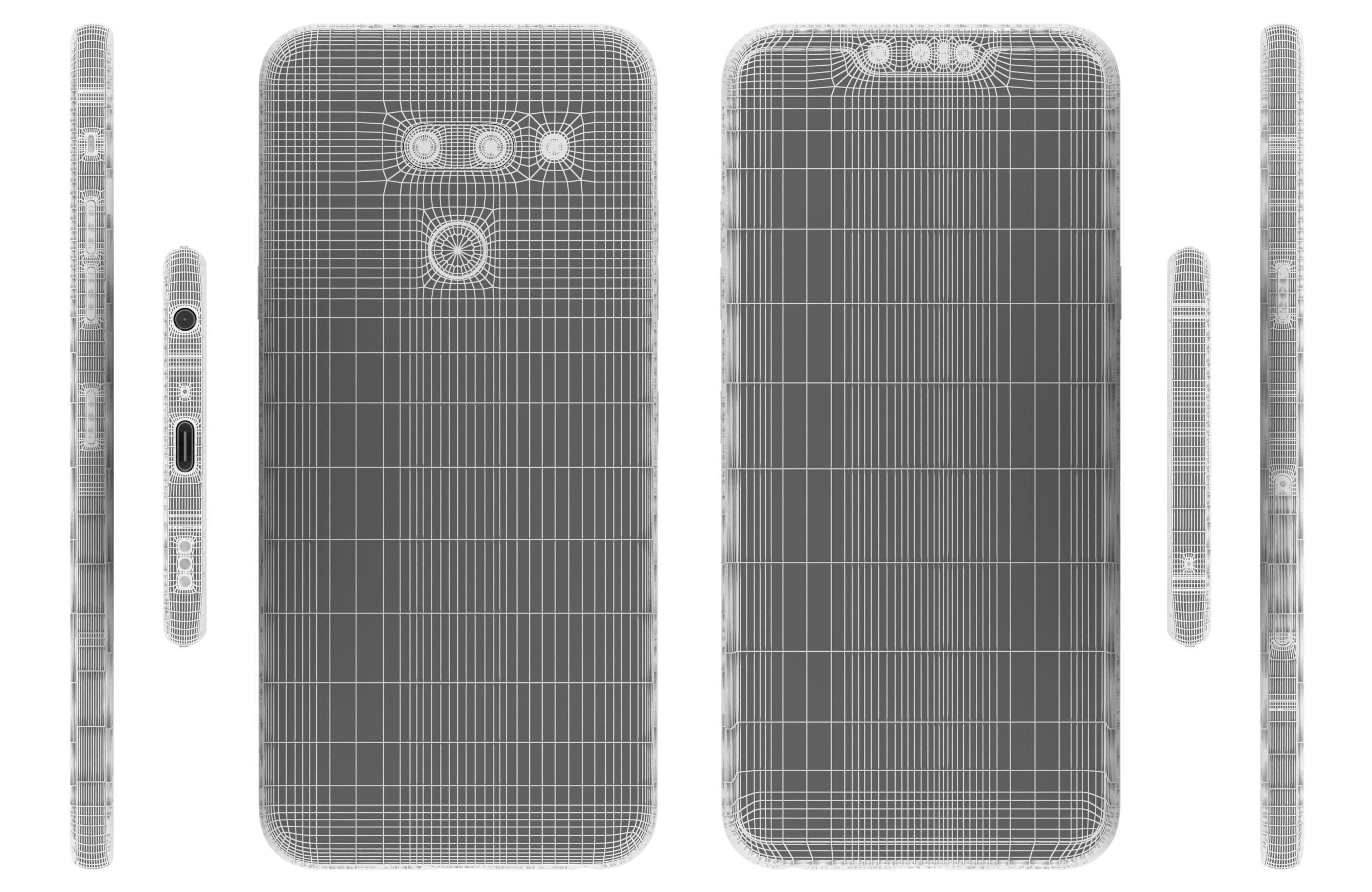 LG G8 ThinQ Red Low-poly 3D model_17