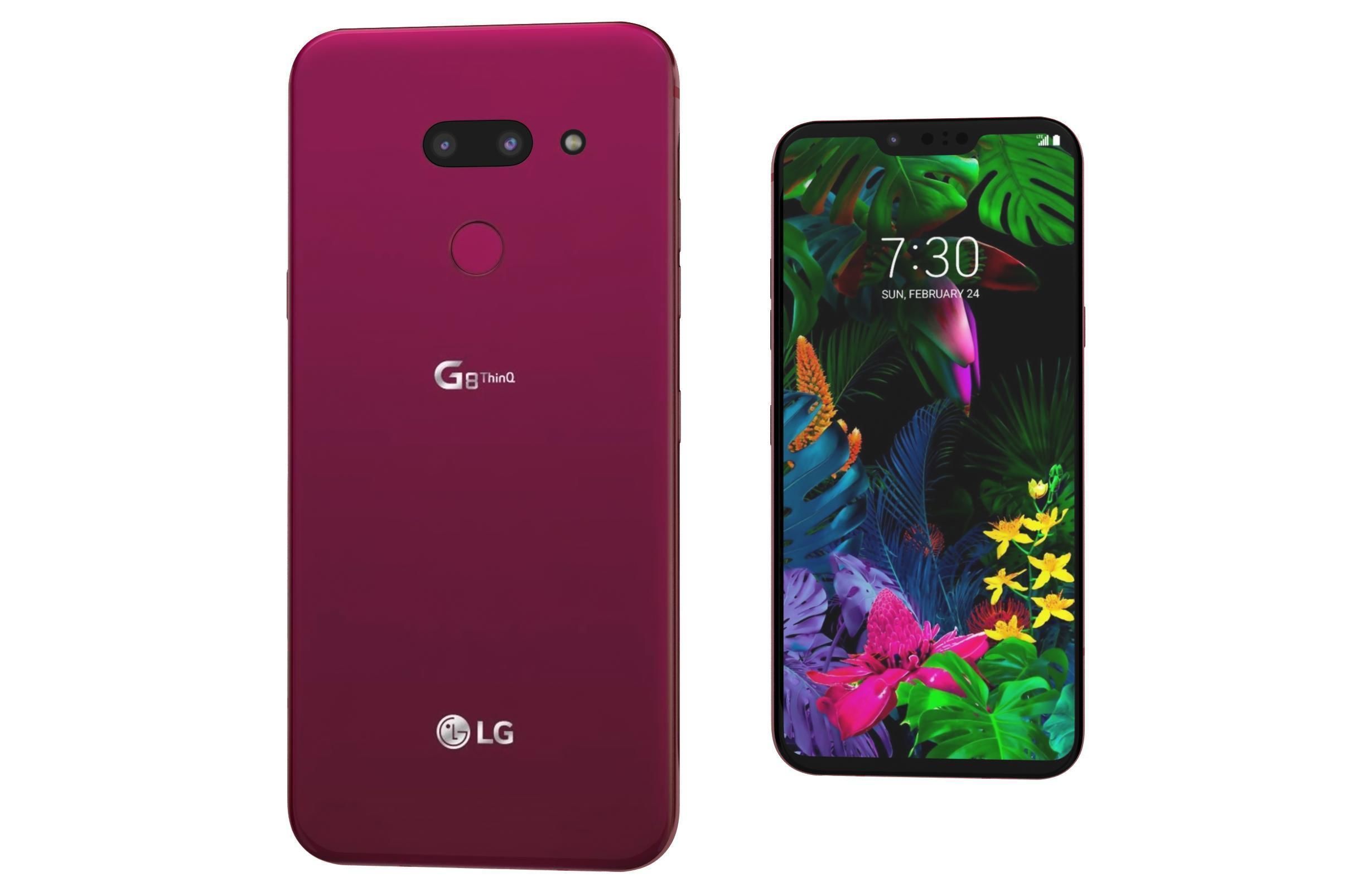 LG G8 ThinQ Red Low-poly 3D model_7