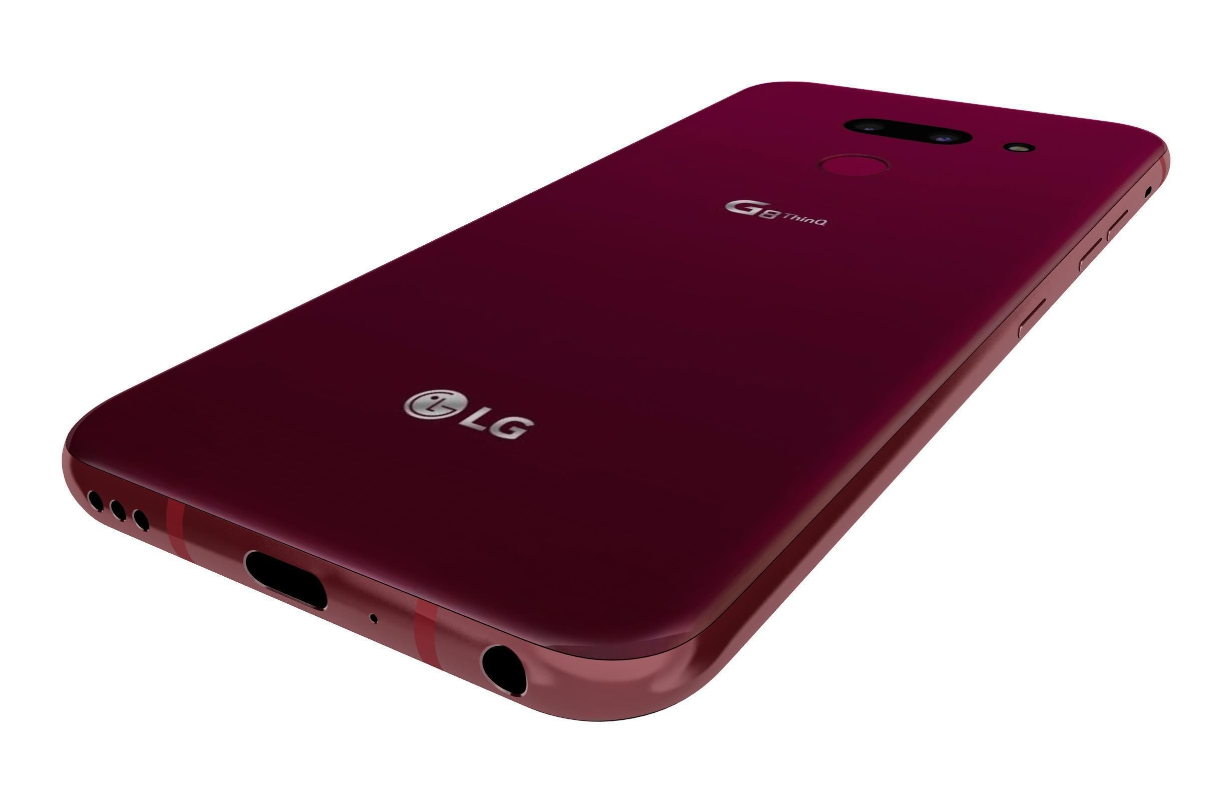 LG G8 ThinQ Red Low-poly 3D model_14