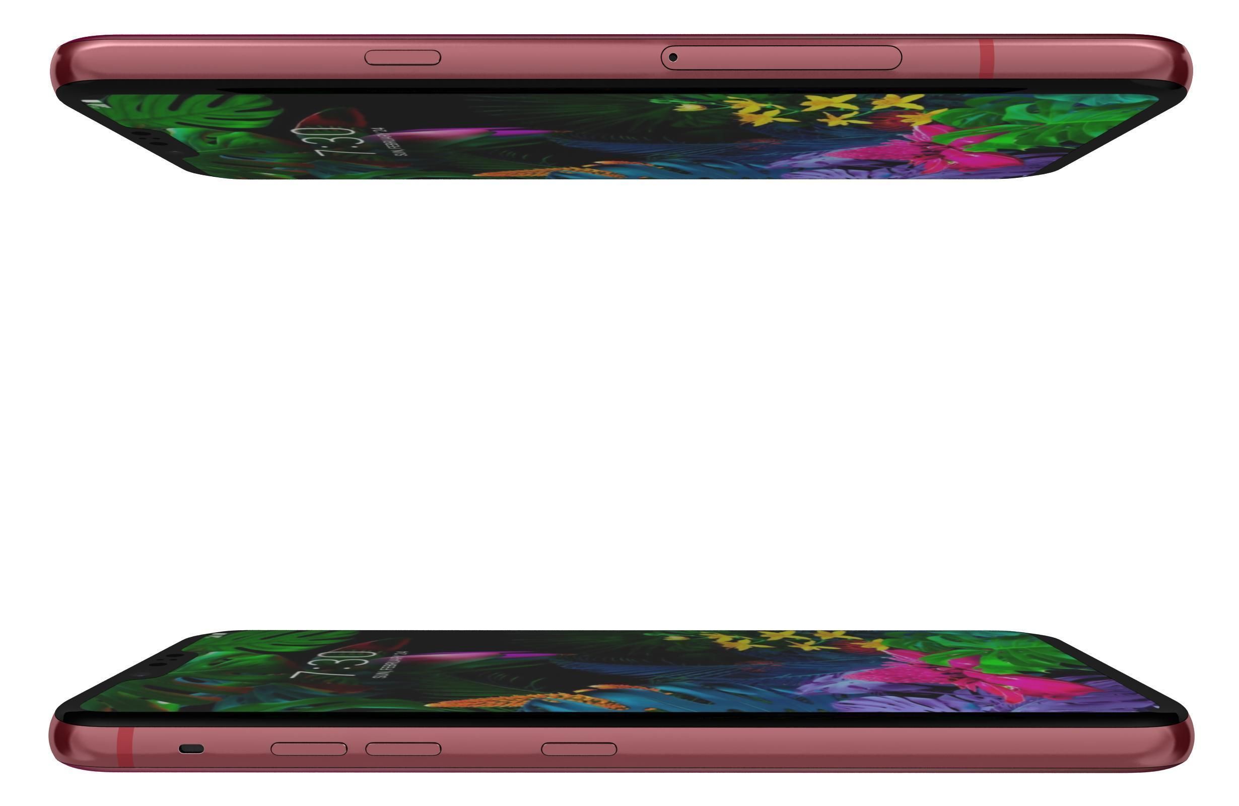 LG G8 ThinQ Red Low-poly 3D model_9