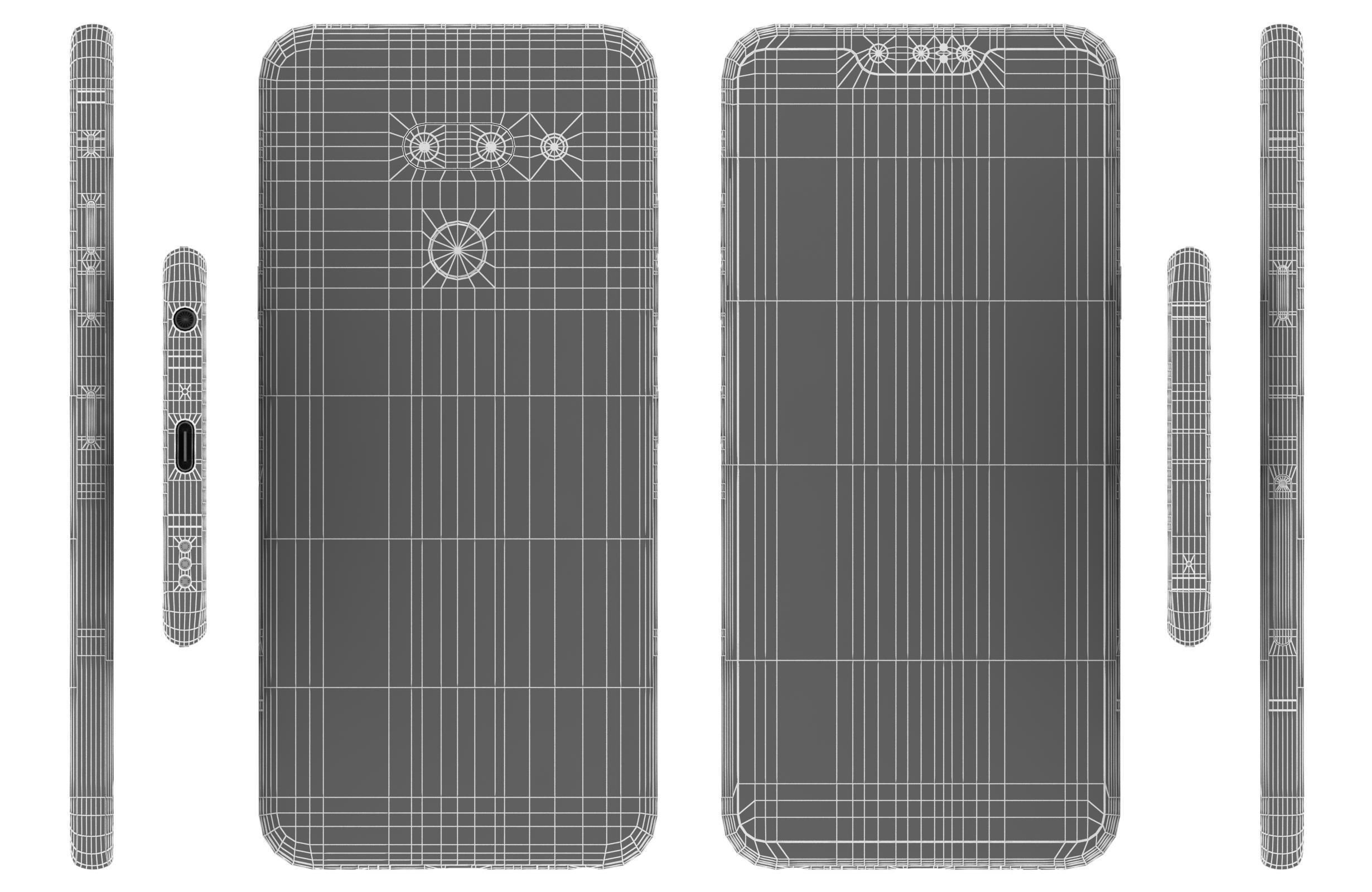 LG G8 ThinQ Red Low-poly 3D model_16