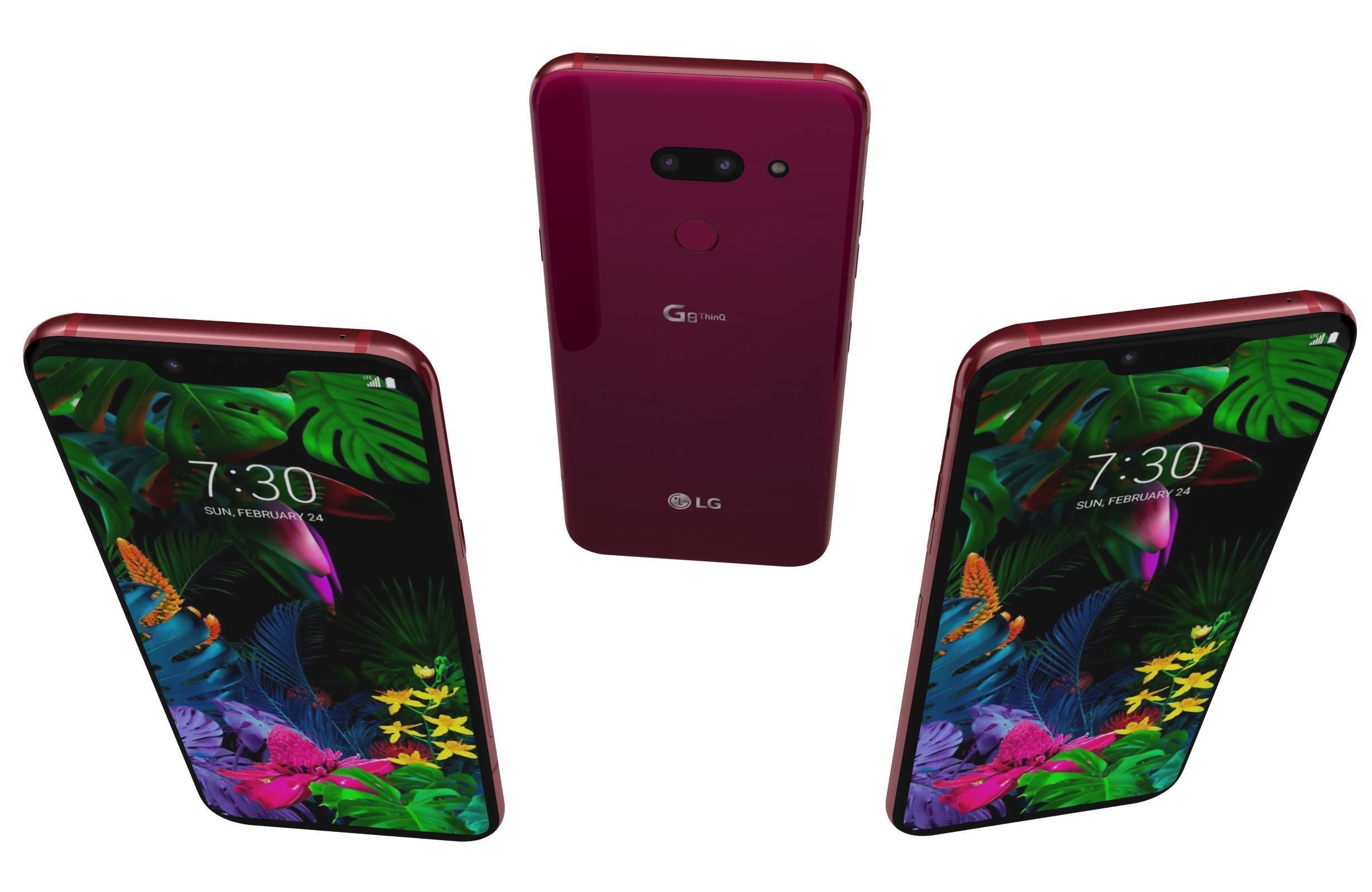 LG G8 ThinQ Red Low-poly 3D model_1