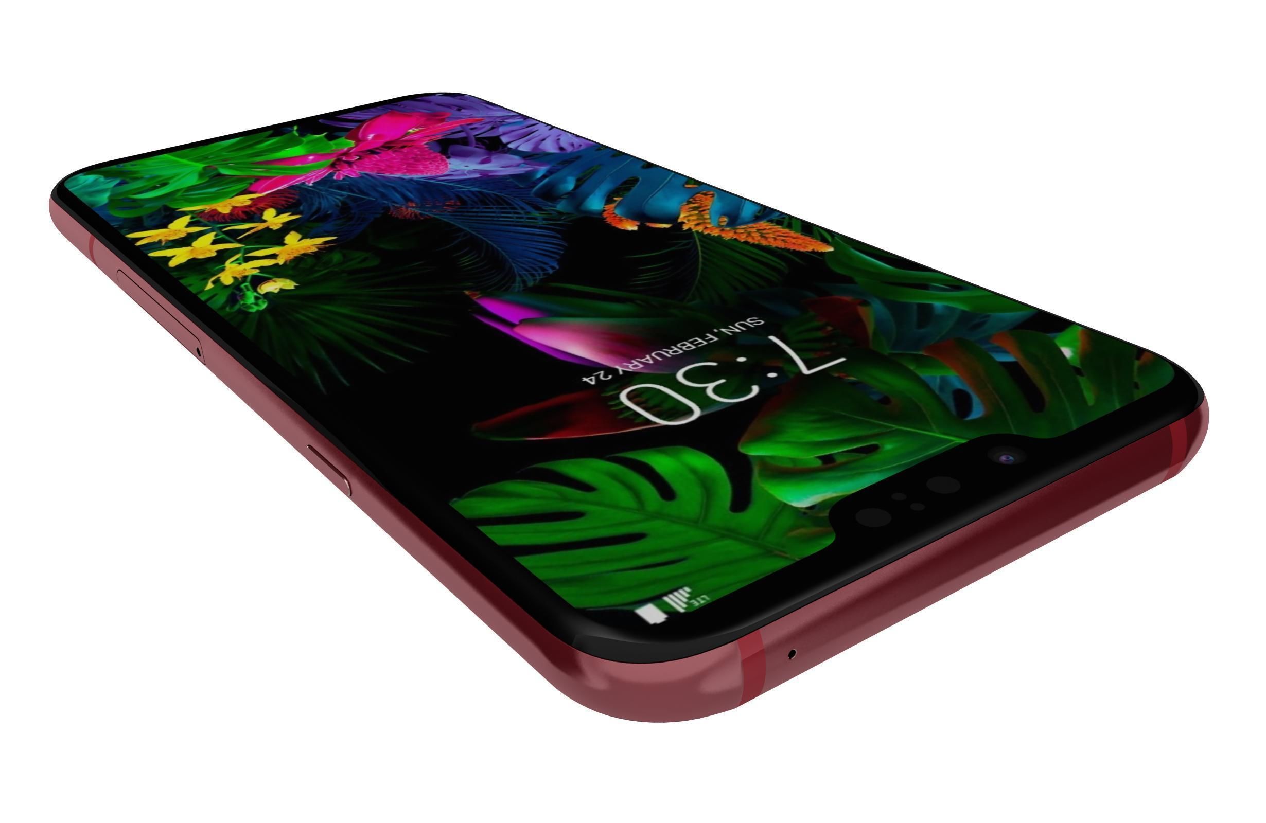 LG G8 ThinQ Red Low-poly 3D model_13