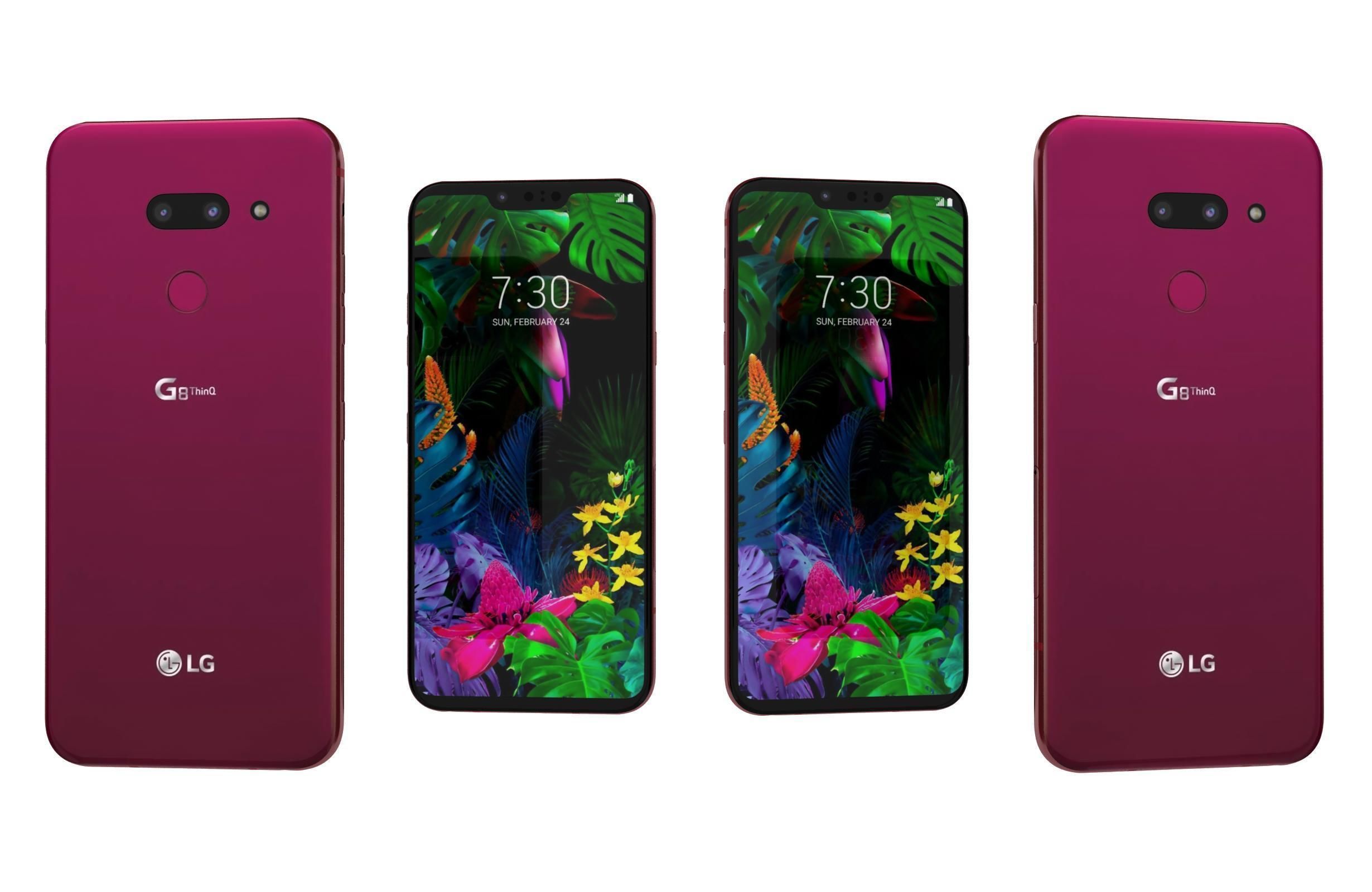 LG G8 ThinQ Red Low-poly 3D model_3