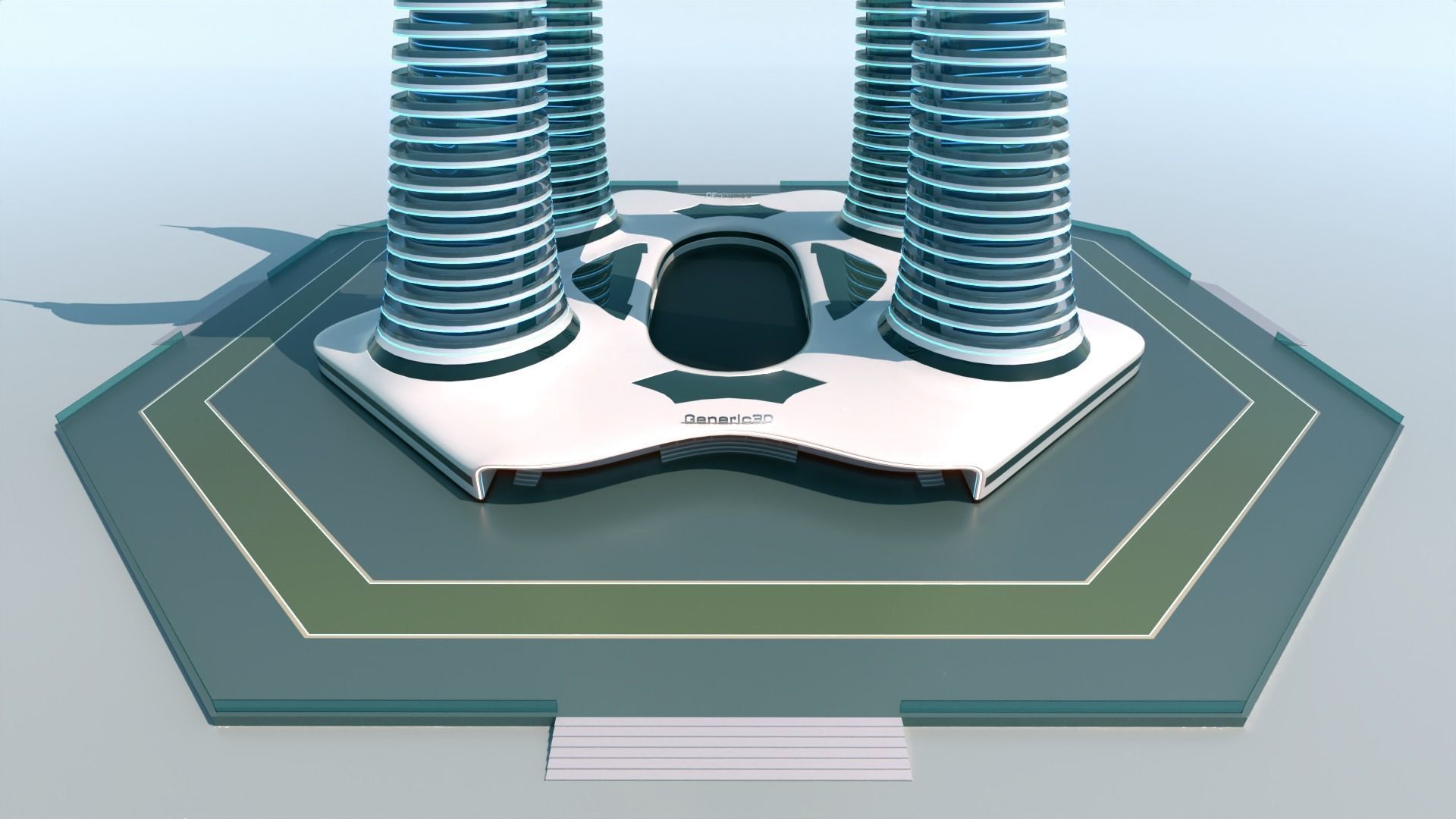 Futuristic Building Concept V1-02 3D model_6