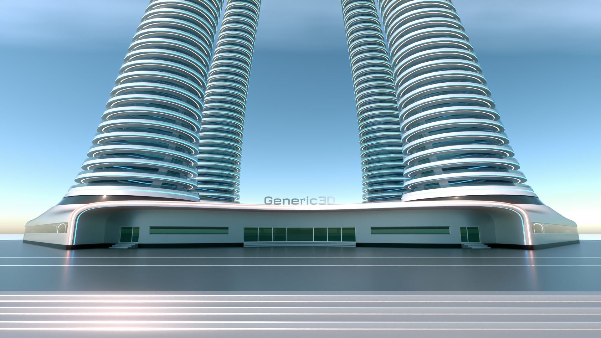 Futuristic Building Concept V1-02 3D model_5