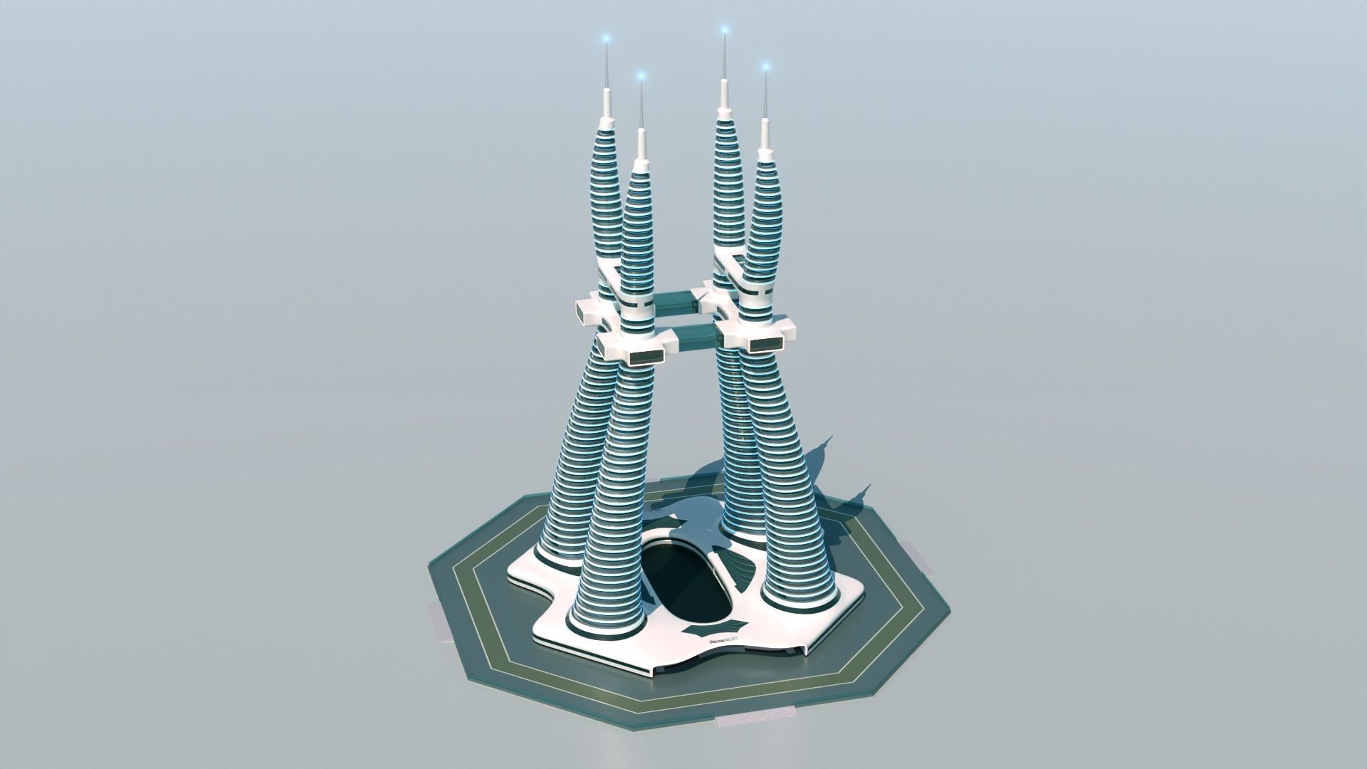 Futuristic Building Concept V1-02 3D model_18