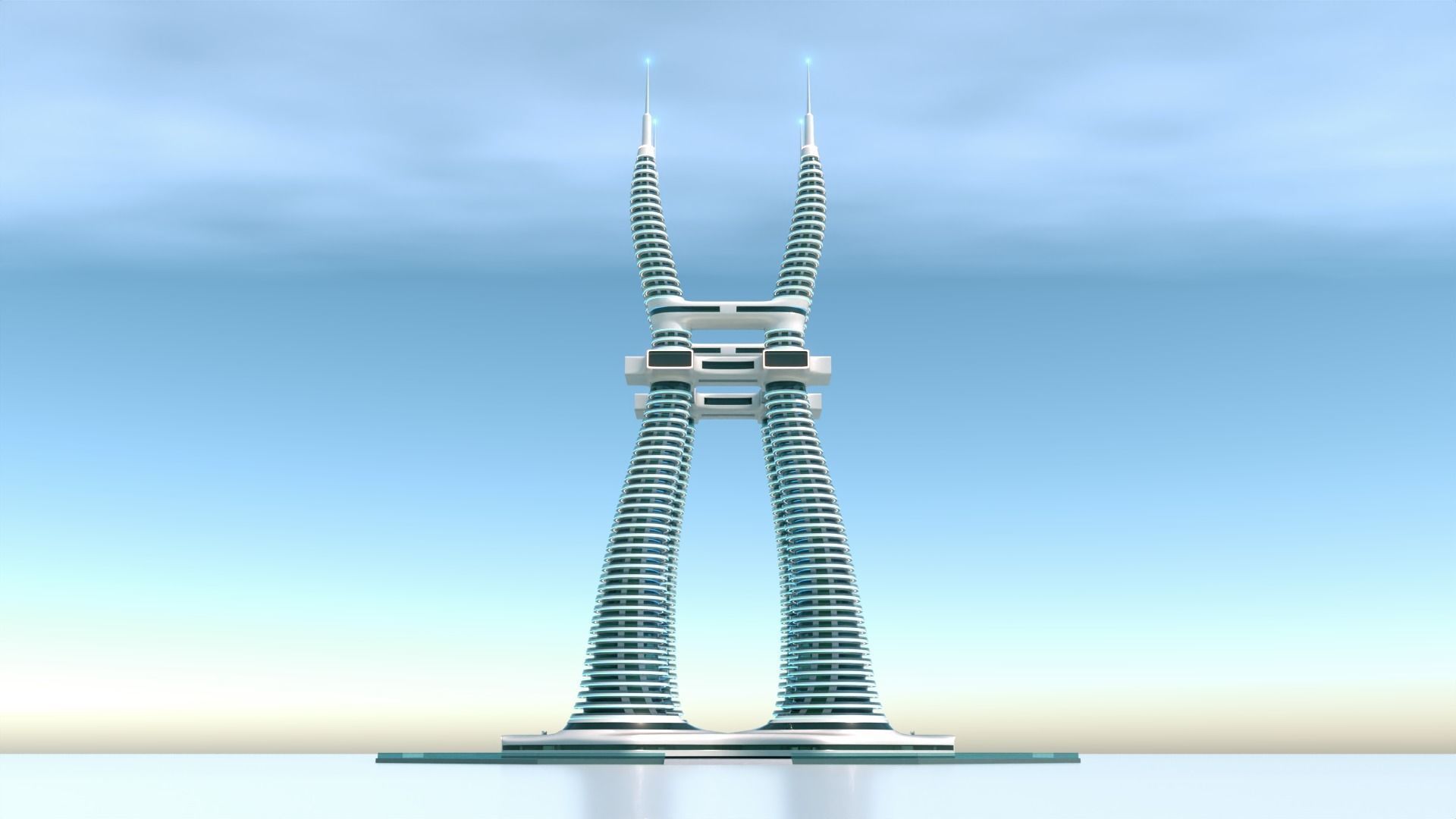 Futuristic Building Concept V1-02 3D model_12