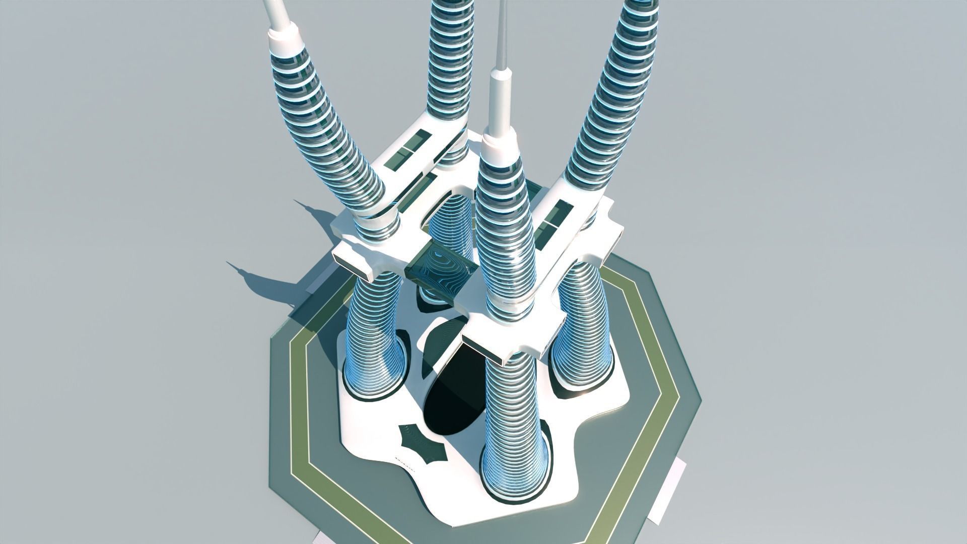 Futuristic Building Concept V1-02 3D model_8
