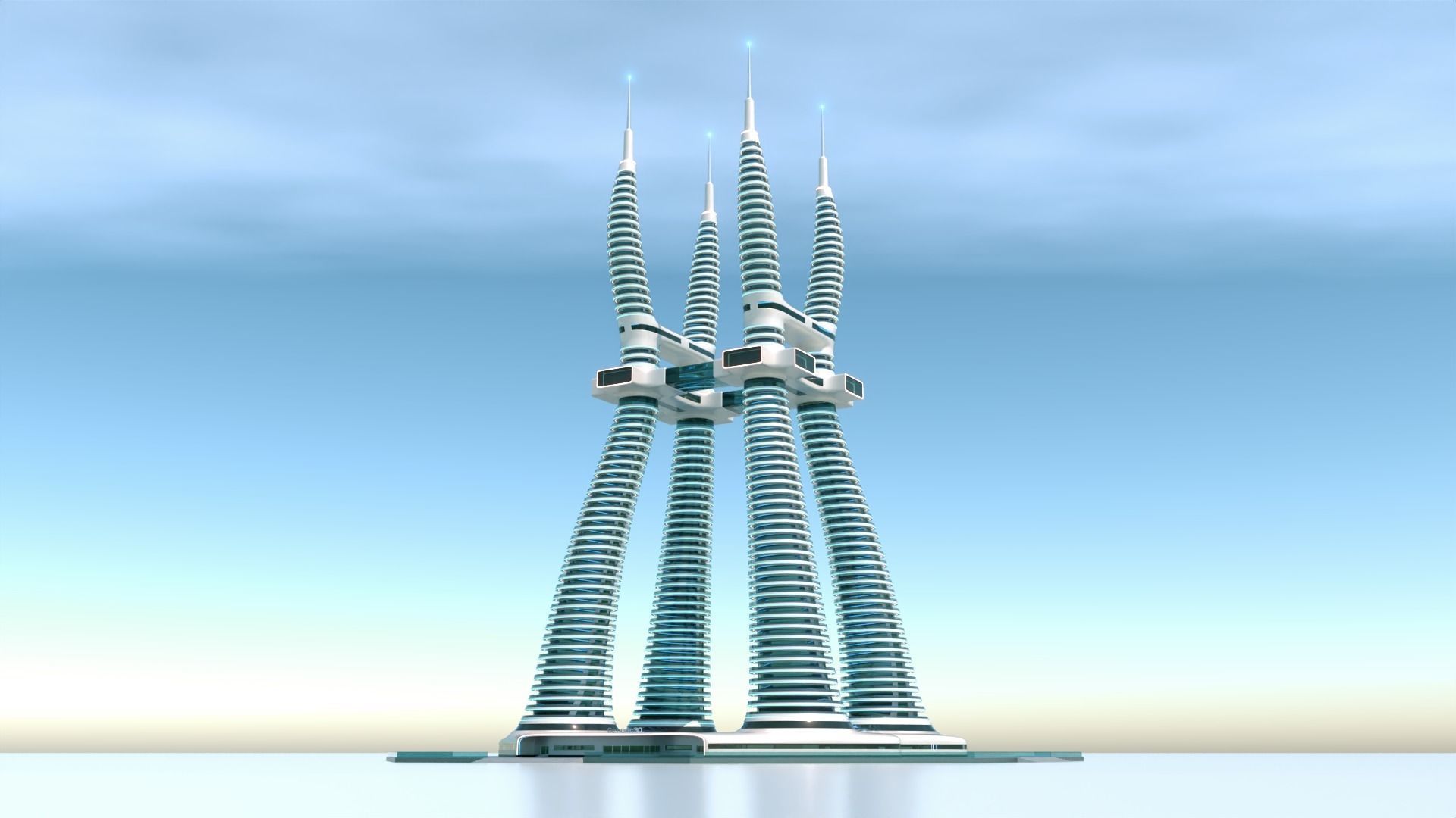 Futuristic Building Concept V1-02 3D model_1