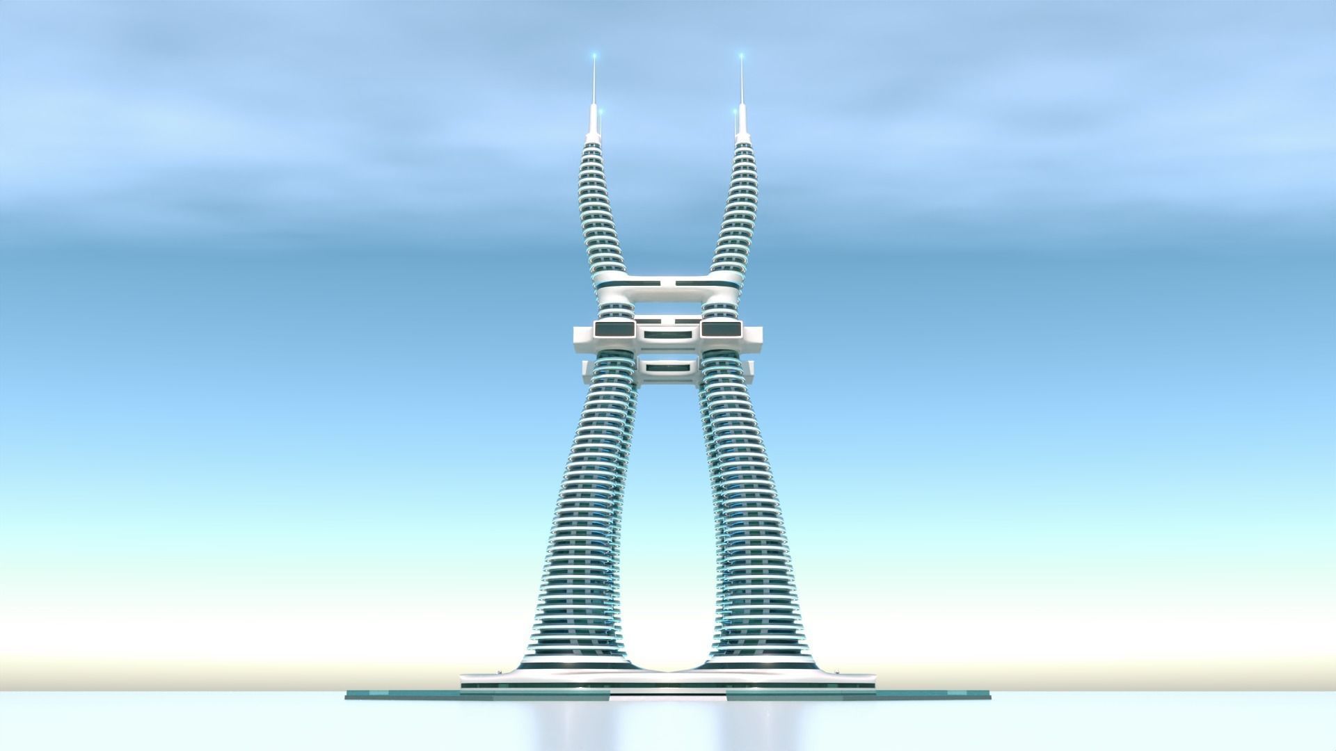 Futuristic Building Concept V1-02 3D model_16