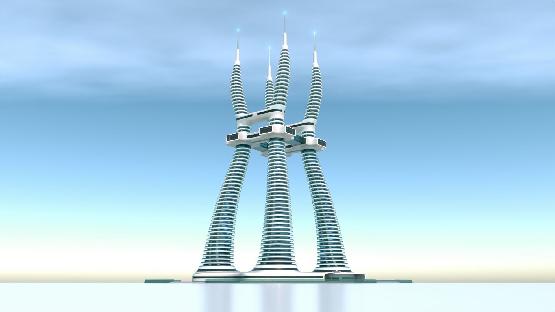 Futuristic Building Concept V1-02 3D model_17