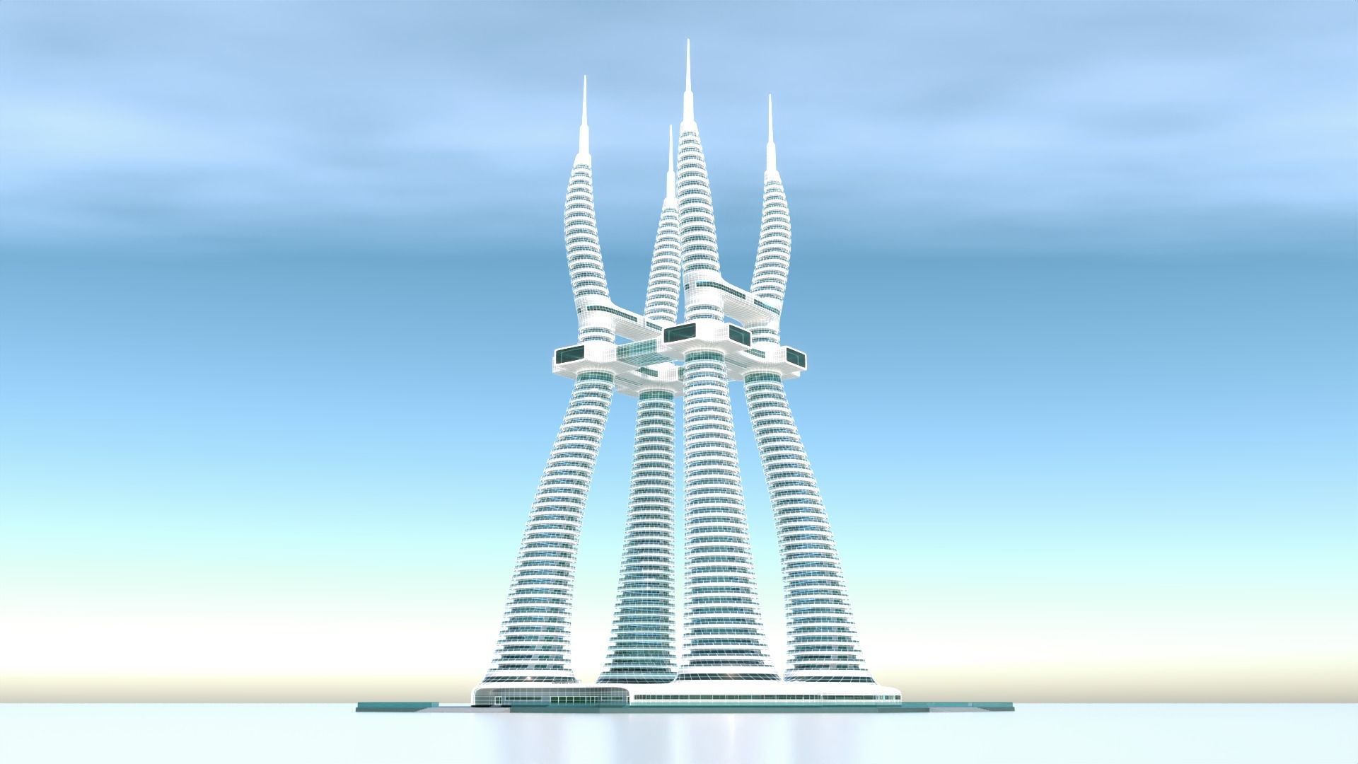 Futuristic Building Concept V1-02 3D model_21