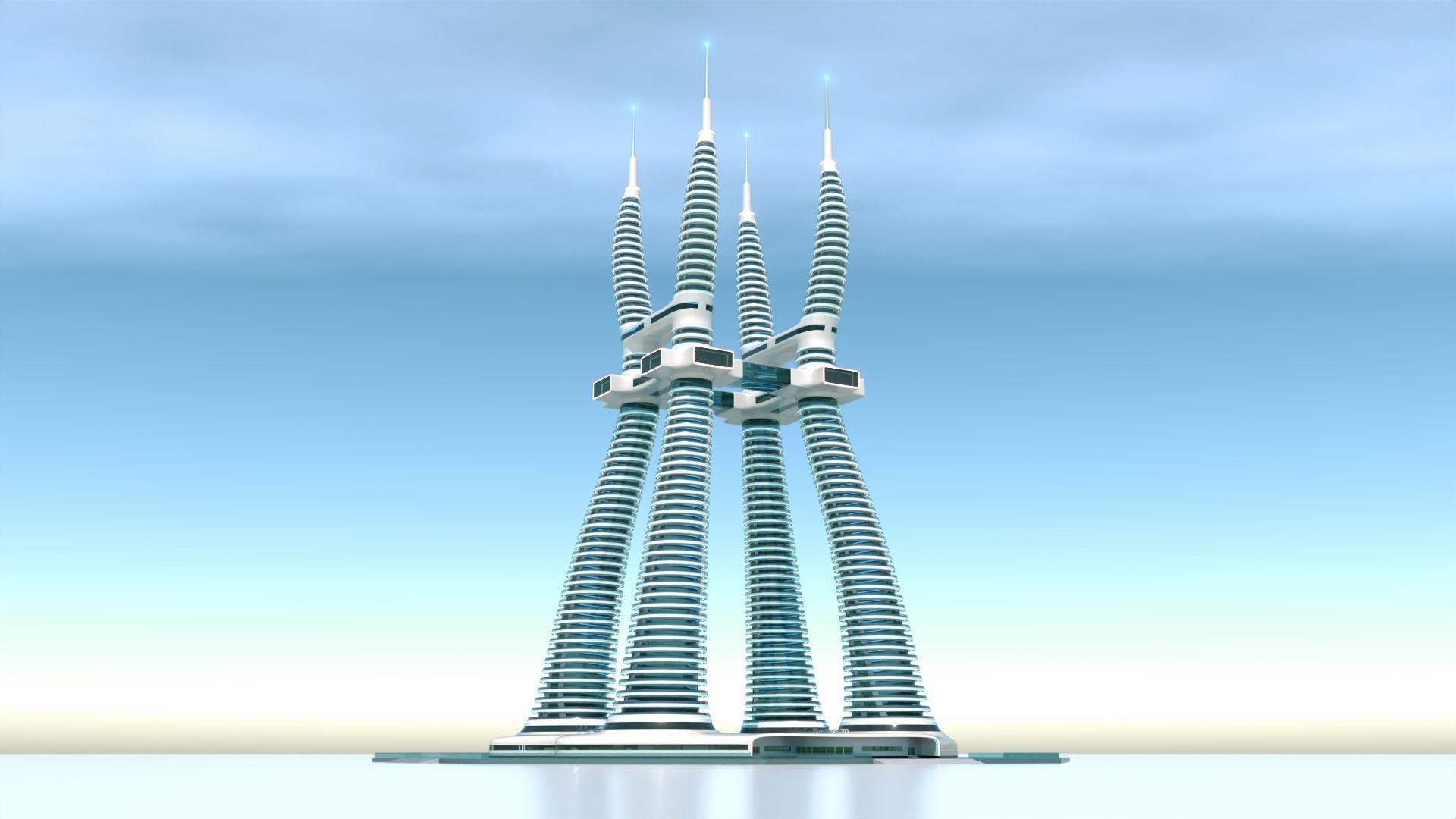 Futuristic Building Concept V1-02 3D model_14