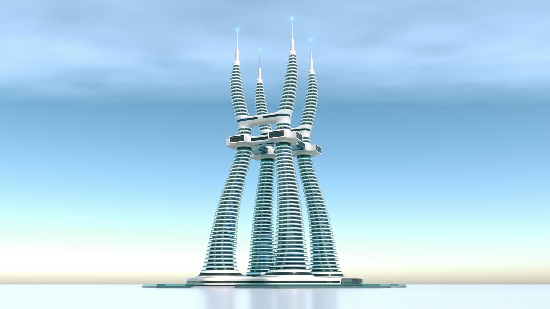 Futuristic Building Concept V1-02 3D model_13
