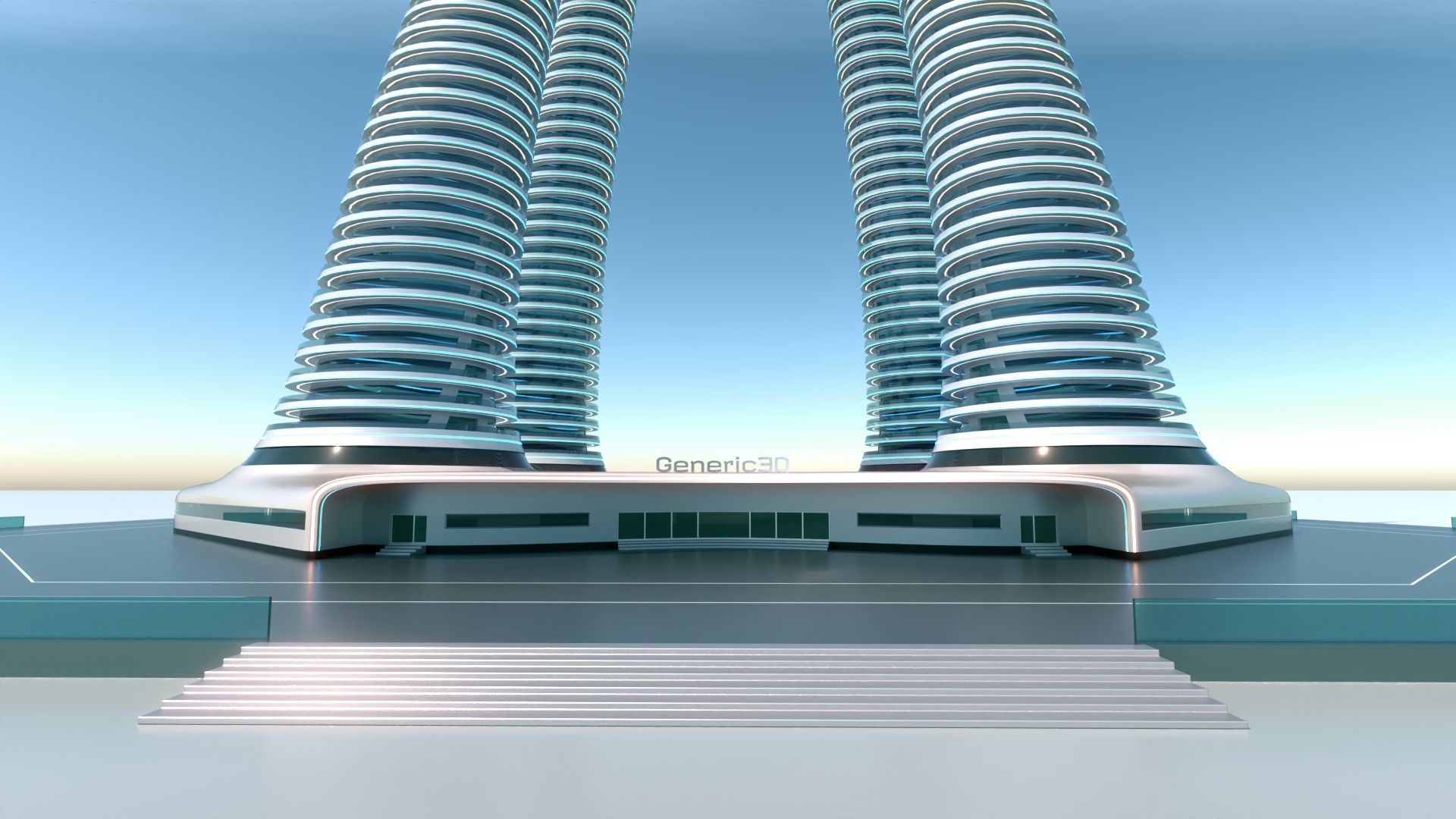 Futuristic Building Concept V1-02 3D model_4