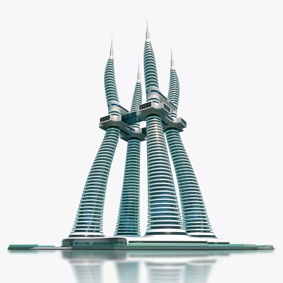 Futuristic Building Concept V1-02 3D model_0