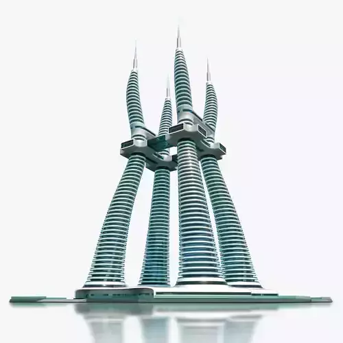 Futuristic Building Concept V1-02 3D model