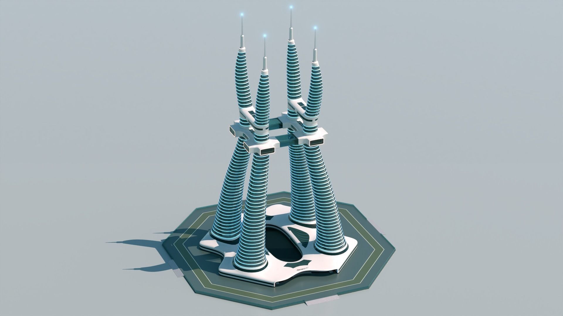 Futuristic Building Concept V1-02 3D model_11