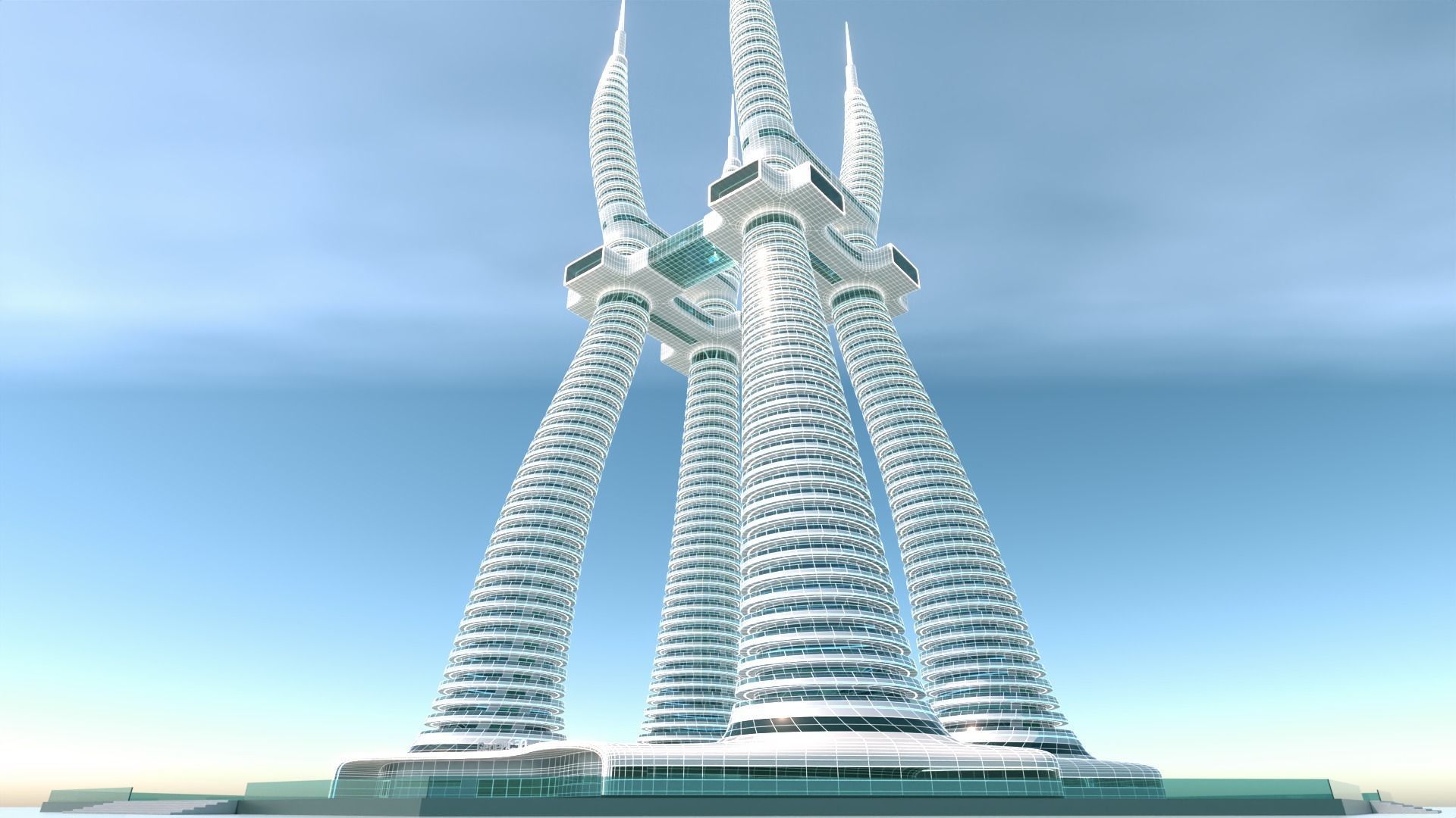 Futuristic Building Concept V1-02 3D model_19