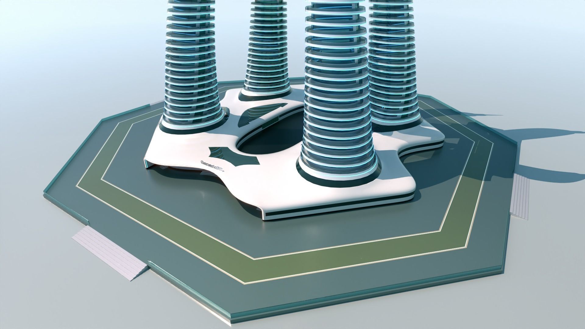 Futuristic Building Concept V1-02 3D model_10