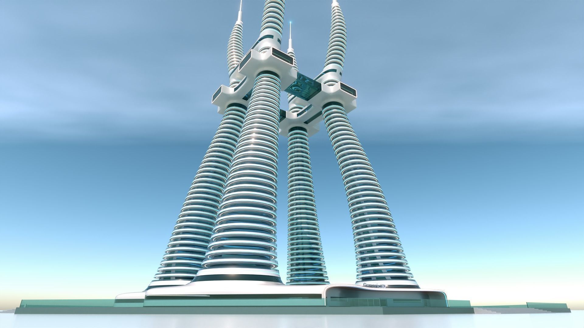 Futuristic Building Concept V1-02 3D model_3