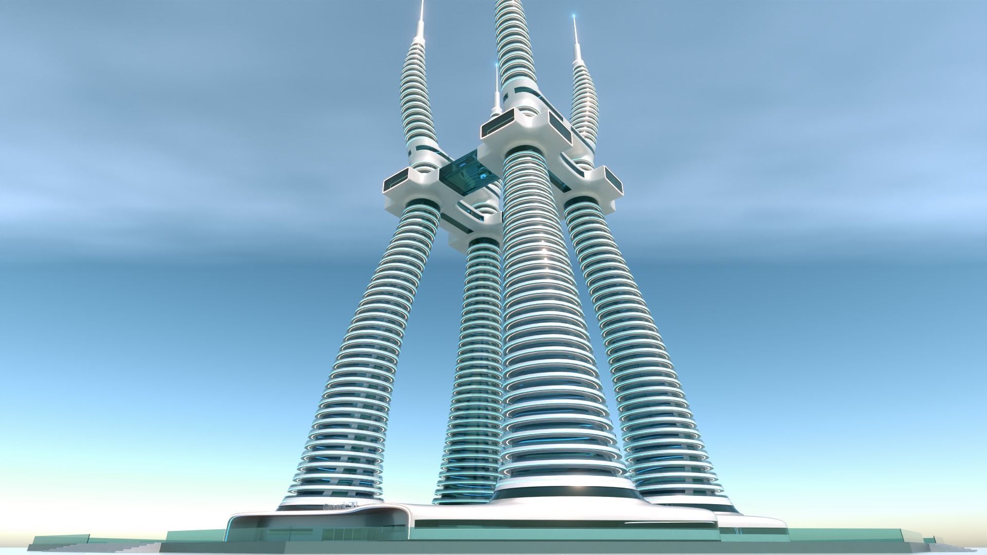 Futuristic Building Concept V1-02 3D model_2