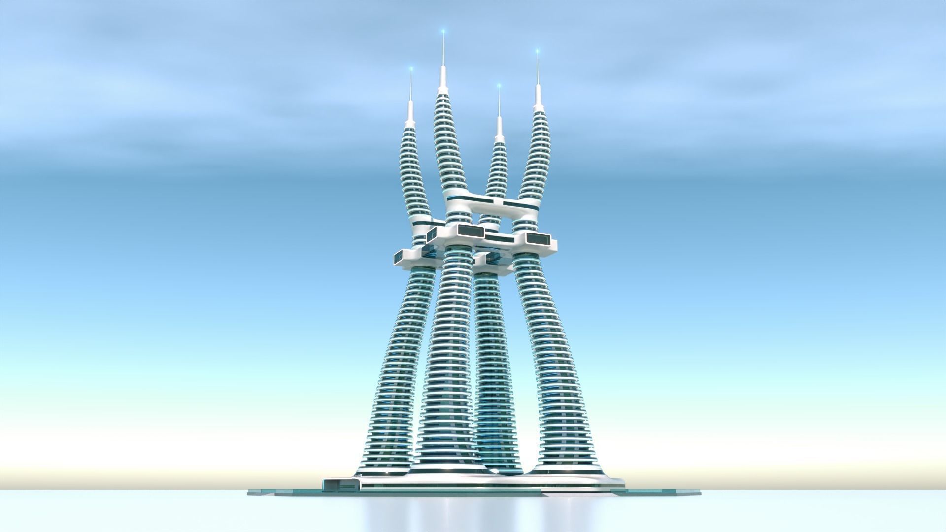 Futuristic Building Concept V1-02 3D model_15