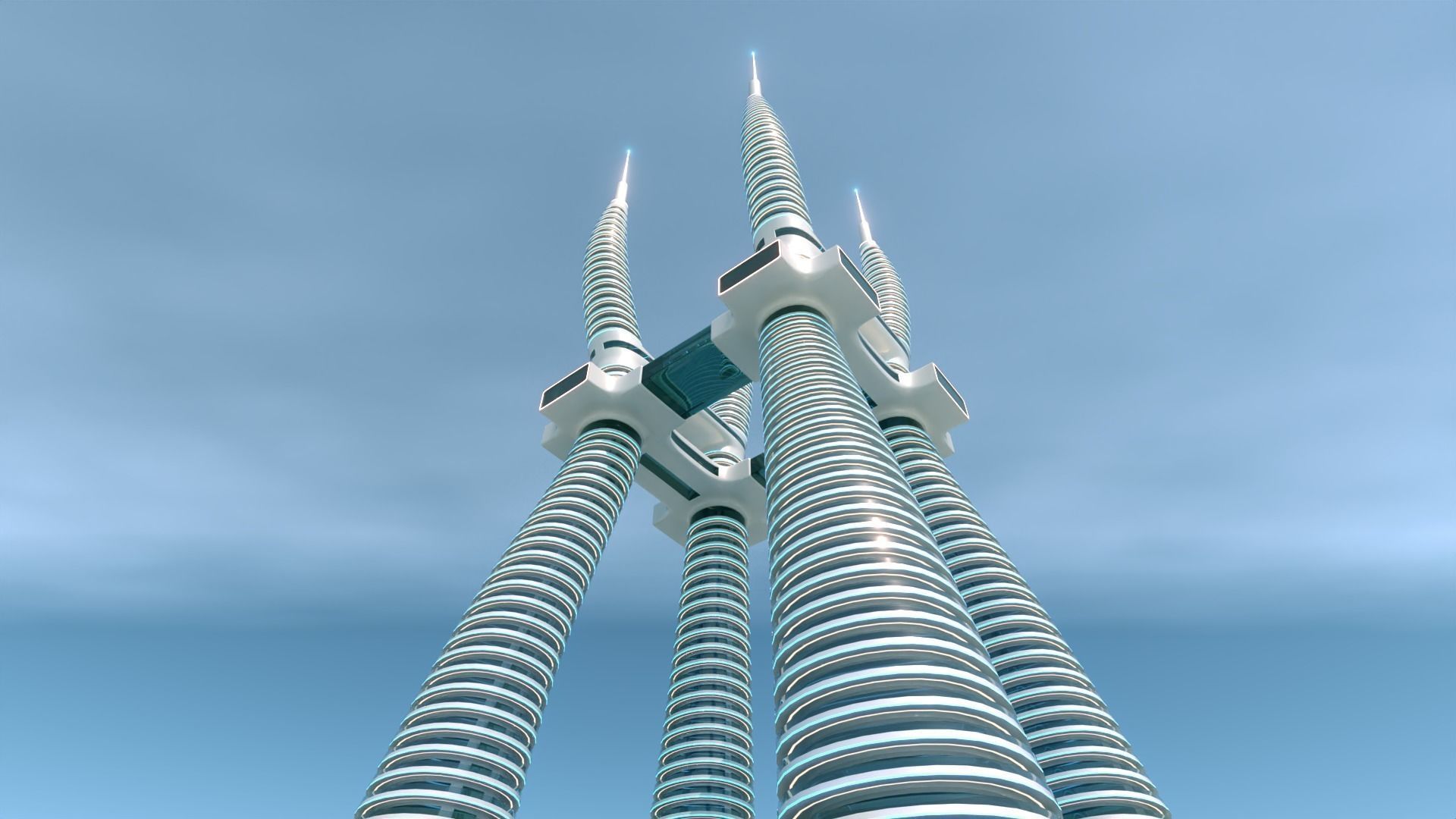 Futuristic Building Concept V1-02 3D model_7