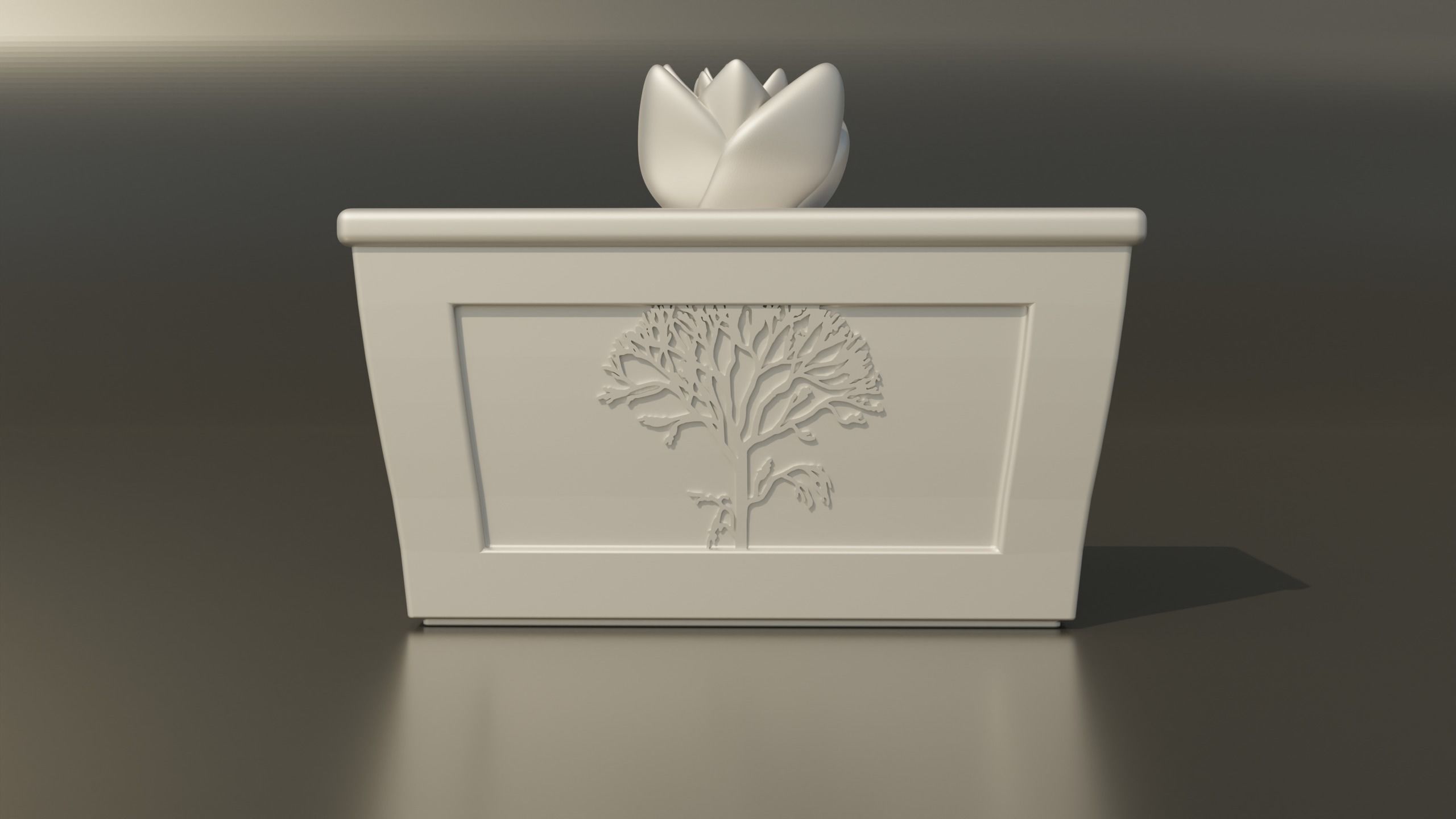 Rose Container with Lid 3D print model_1